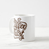 コーヒーで我々は信頼する コーヒーマグカップ (正面左)