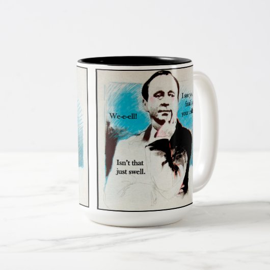 コーヒーで持ち上げられる ツートーンマグカップ (正面右)