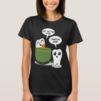 コーヒーで歯を磨く デンタルケア 歯科医師 Tシャツ