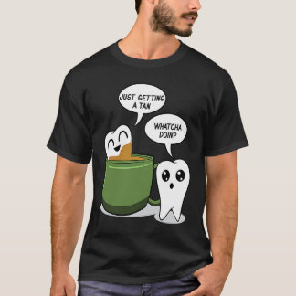コーヒーで歯を磨く 歯科医 歯科ケア Tシャツ