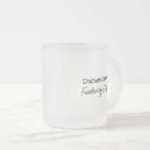 コーヒーで沸き立つチキン好き フロストグラスマグカップ (正面右)