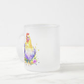 コーヒーで沸き立つチキン好き フロストグラスマグカップ (正面左)