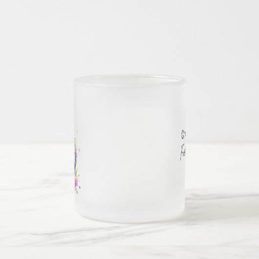 コーヒーで沸き立つチキン好き フロストグラスマグカップ (中央)