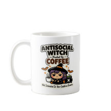 コーヒーで活力を得る反社会的な魔女のハロウィン