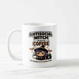 コーヒーで活力を得る反社会的な魔女のハロウィン コーヒーマグカップ