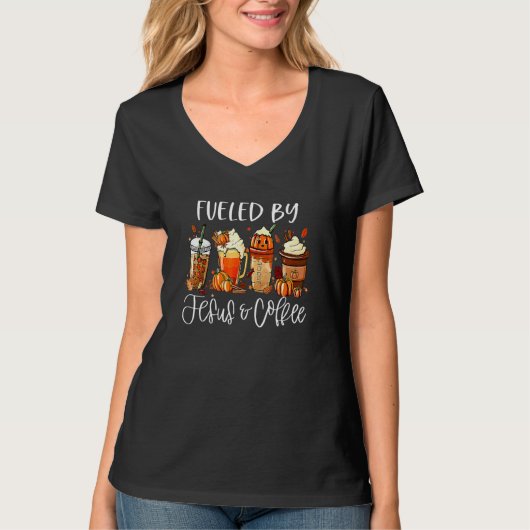 コーヒーで活力注入 ジェズ カフェイン 感謝祭の日 Tシャツ (正面)