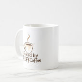 コーヒーで活力注入 可愛いコーヒー愛好家のタイポグラフィ コーヒーマグカップ (正面左)