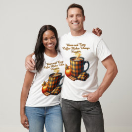 コーヒーで物事は動き出す Tシャツ