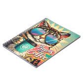 コーヒーで特大サングラスをかけている猫 ノートブック (左側)