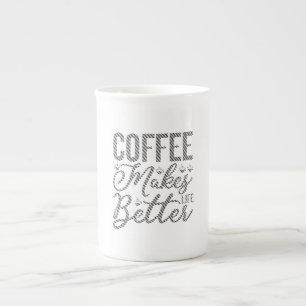 コーヒーで生活が良くなる ボーンチャイナマグカップ