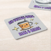 コーヒーで目を覚ませ Mr Coffee Says Rise & Shine スクエアペーパーコースター (アングル)