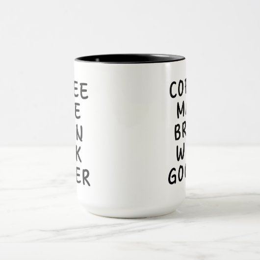 コーヒーで脳を使い回すおもしろい マグカップ (中央)