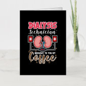 コーヒーで透析技術者を呼び込む 箔グリーティングカード (正面)