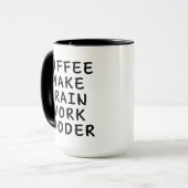 コーヒーで頭がよくなる マグカップ (正面左)