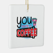 コーヒーで飲んだコーヒーアート セラミックオーナメント (右)