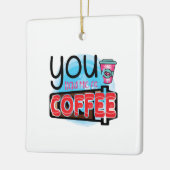 コーヒーで飲んだコーヒーアート セラミックオーナメント (左)