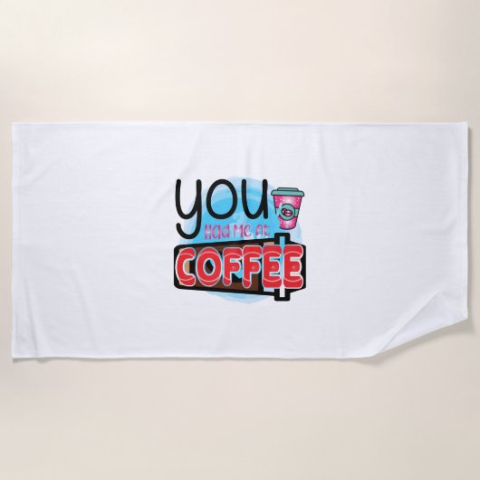 コーヒーで飲んだコーヒーアート ビーチタオル (正面)