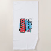 コーヒーで飲んだコーヒーアート ビーチタオル (正面)