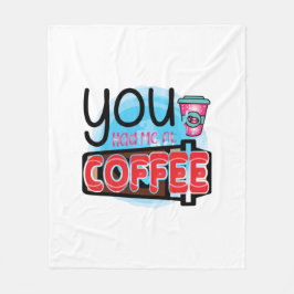 コーヒーで飲んだコーヒーアート フリースブランケット