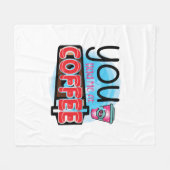 コーヒーで飲んだコーヒーアート フリースブランケット (正面(横))