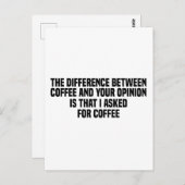コーヒーとあなたの意見の違い ポストカード (正面/裏面)