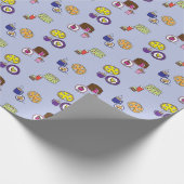 コーヒーとお茶を入れたケーキやパイ ラッピングペーパー (角)