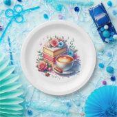 コーヒーとお誕生日ケーキ パーソナライズされた ペーパープレート (パーティー)