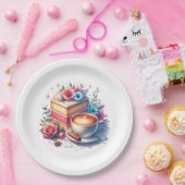 コーヒーとお誕生日ケーキ パーソナライズされた ペーパープレート (パーティー)
