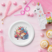 コーヒーとお誕生日ケーキ パーソナライズされた ペーパープレート (パーティー)