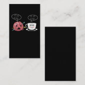 コーヒーとかぎ取りの女性かぎ糸ユーモア 名刺 (正面/裏面)