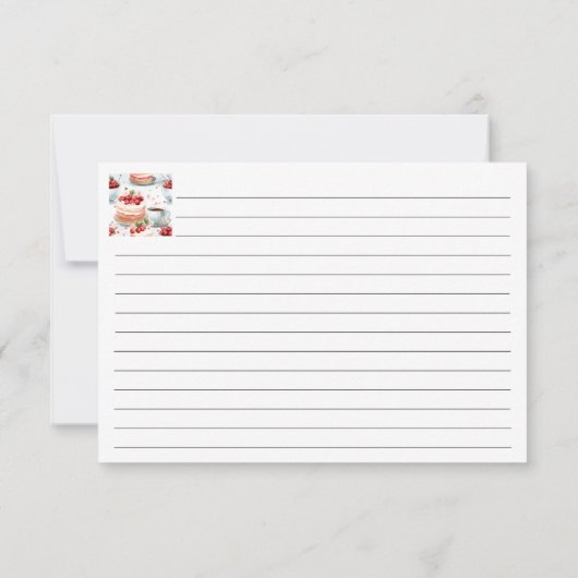 コーヒーとさくらんぼケーキのレシピカード (裏面)