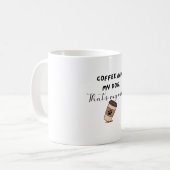 コーヒーとわたしの犬のバイブス 面白い犬マママグ コーヒーマグカップ (正面左)
