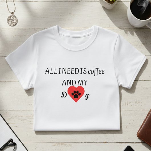 コーヒーとわたしの犬の癒し Tシャツ