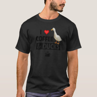 コーヒーとアヒルが好き カフェイン狩り 湖の鳥 Tシャツ