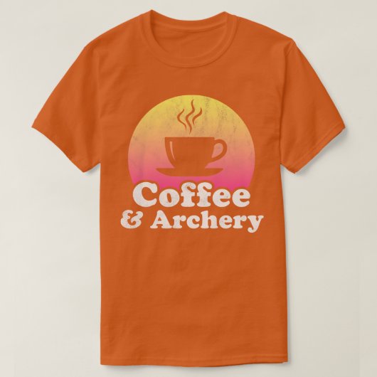 コーヒーとアーチェリー Tシャツ (デザイン正面)