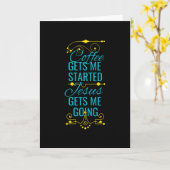 コーヒーとイエスおもしろいことわざクリスチャンおもしろい カード (黄色い花)