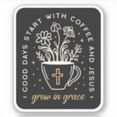 コーヒーとイエスの引用文暗色学美学 シール (正面)