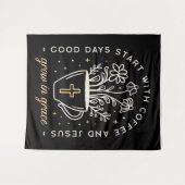 コーヒーとイエスの引用文暗色学美学 タペストリー (正面(横))