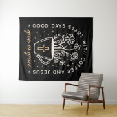 コーヒーとイエスの引用文暗色学美学 タペストリー (インサイチュ(横))