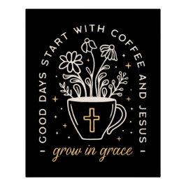 コーヒーとイエスの引用文暗色学美学 ポスター