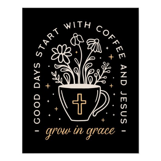 コーヒーとイエスの引用文暗色学美学 ポスター (正面)