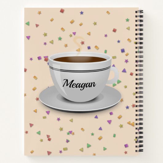 コーヒーとイエスへの信仰、おもしろい引用文 ノートブック (裏面)