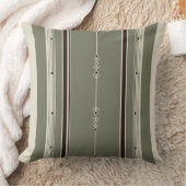 コーヒーとオリーブのストライプスロー枕 クッション (ブランケット)