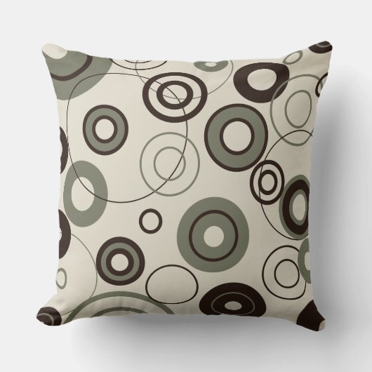 コーヒーとオリーブサークル クッション (正面)