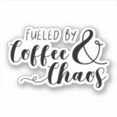 コーヒーとカオスで煽られる シール (正面)