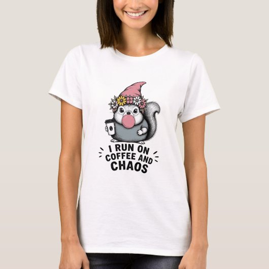 コーヒーとカオスのリス Tシャツ (正面)