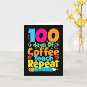 コーヒーとカオスの日先生100学校の日 カード (黄色い花)