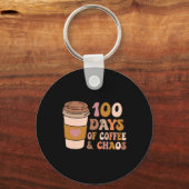 コーヒーとカオスの日- 100th Day School Teache キーホルダー (正面)
