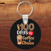 コーヒーとカオスの100日先生キッズ100日目 キーホルダー (正面)