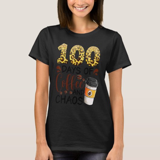 コーヒーとカオスの100日 100日目の学校 F Tシャツ (正面)